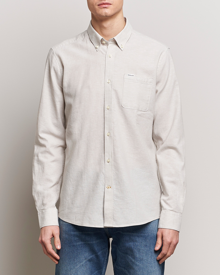 Herre | Tøj | Barbour Lifestyle | Nelson Linen/Cotton Button Down Shirt Mist