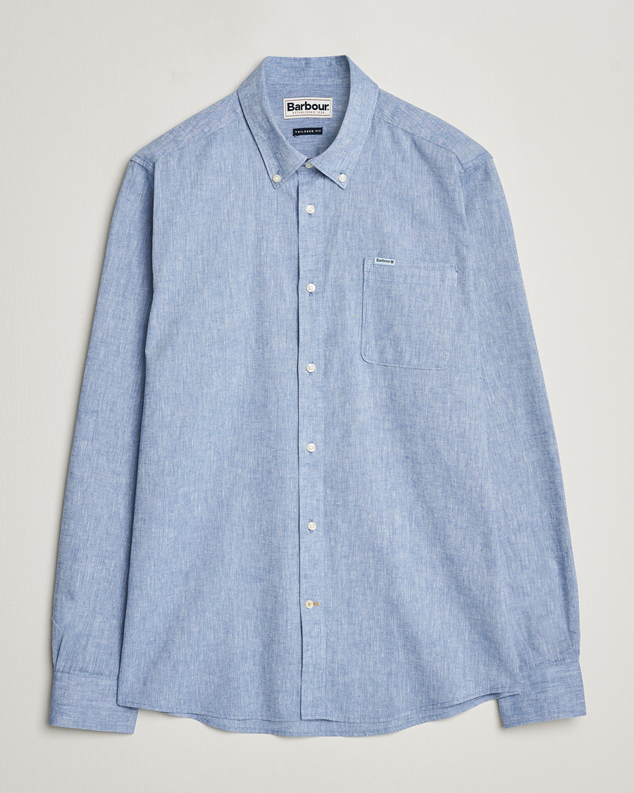 Herre | Skjorter | Barbour Lifestyle | Nelson Linen/Cotton Shirt Blue