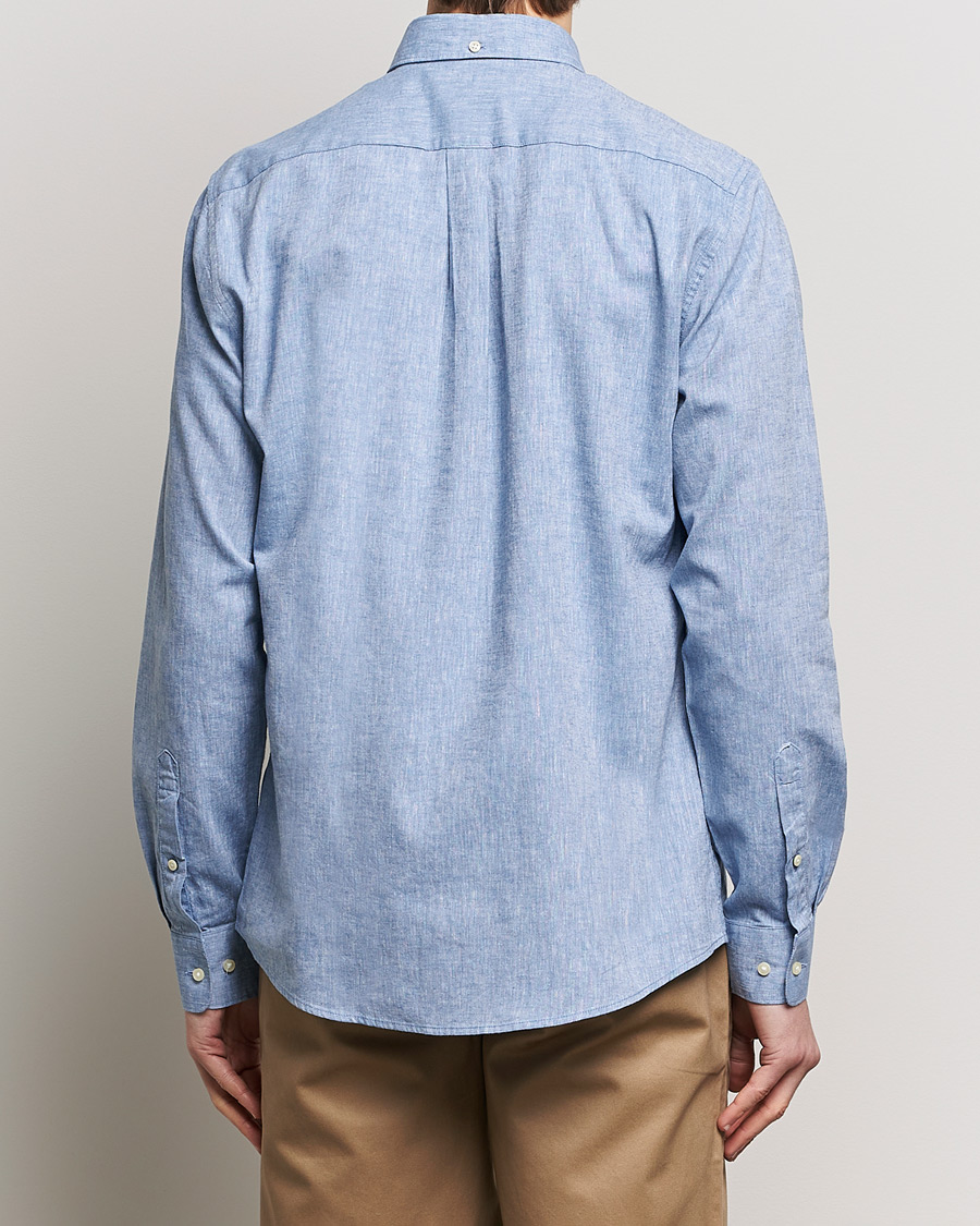 Herre | Skjorter | Barbour Lifestyle | Nelson Linen/Cotton Shirt Blue