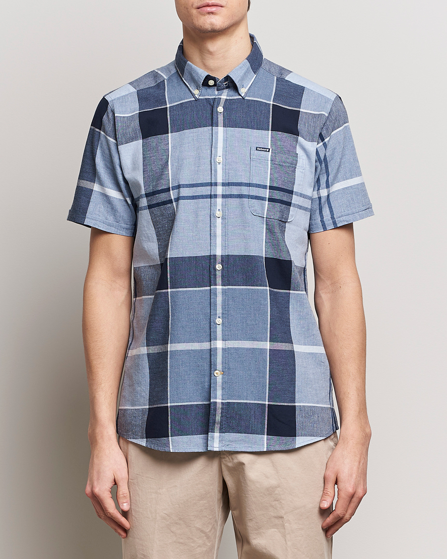 Herre | Best of British | Barbour Lifestyle | Doughill Short Sleeve Tailored Fit Shirt Berwick Blue