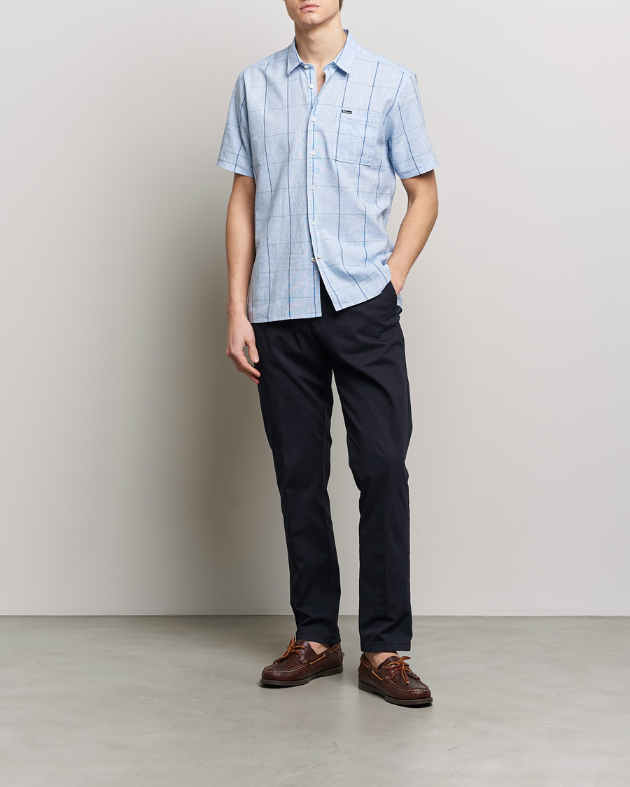 Herr |  | Barbour Lifestyle | Swaledale Short Sleeve Summer Shirt Blue