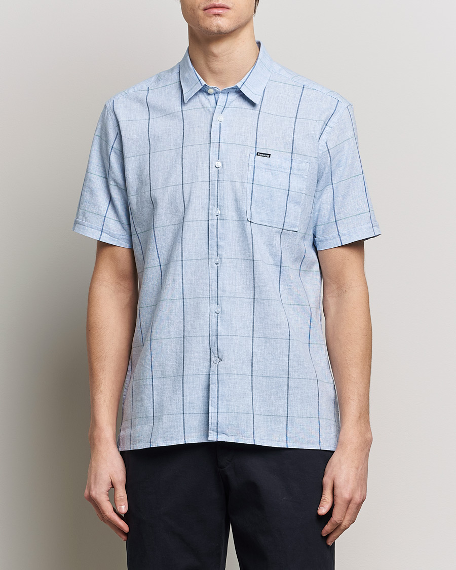Herre | The linen lifestyle | Barbour Lifestyle | Swaledale Short Sleeve Summer Shirt Blue