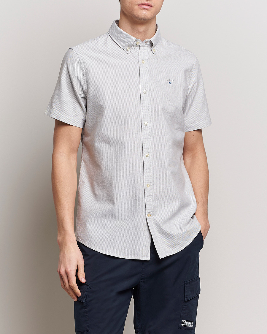 Herre | Casual | Barbour Lifestyle | Striped Oxtown Short Sleeve Oxford Shirt Pale Sage