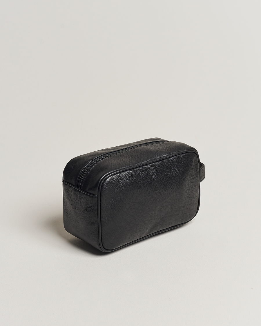 Herre | Tasker | Barbour Lifestyle | Logo Leather Washbag Black