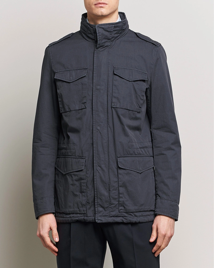 Herre | Tøj | Herno | Cotton Field Jacket Navy