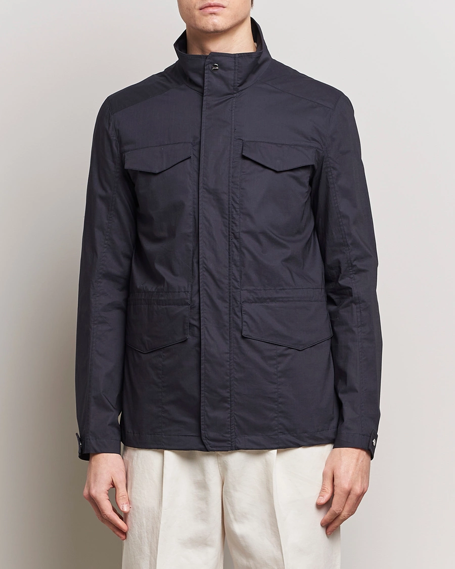 Herre | Tøj | Herno | Lightwieght Cotton Field Jacket Navy