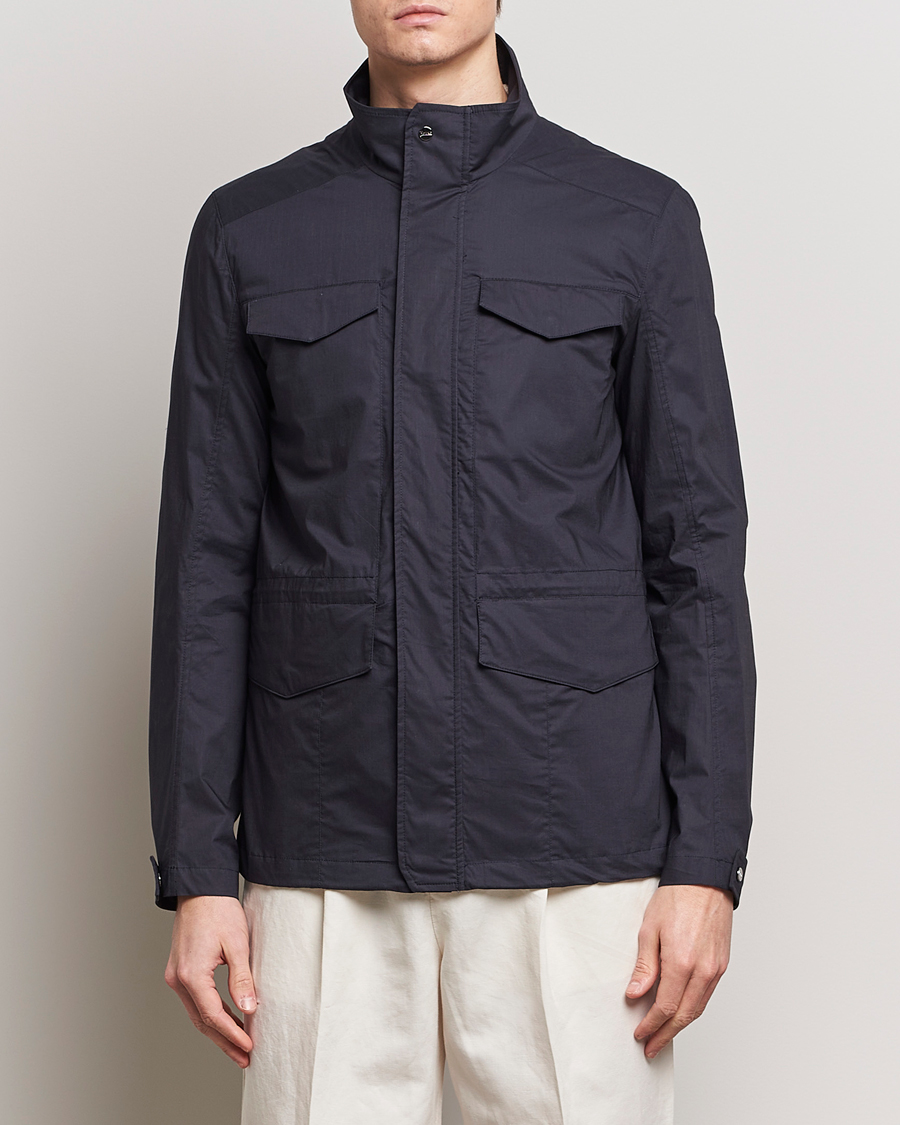 Herre | Forårsjakker | Herno | Lightwieght Cotton Field Jacket Navy