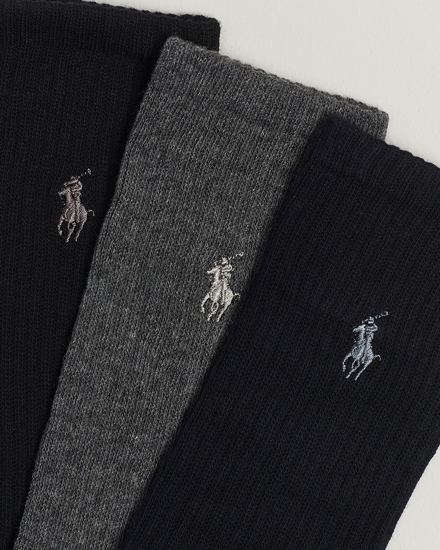 Herre | Afdelinger | Polo Ralph Lauren | 3-Pack Crew Sock Navy/Charcoal/Black