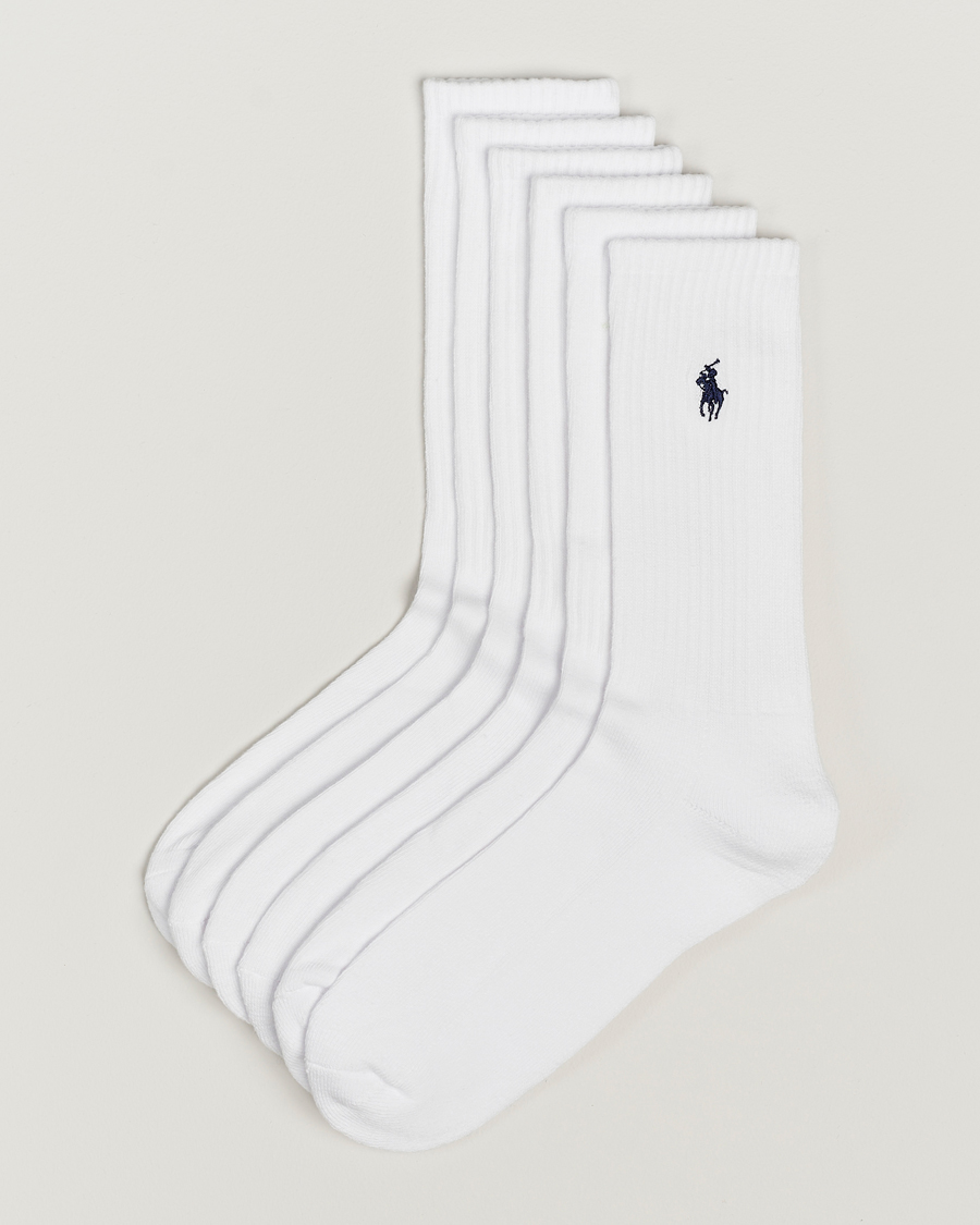 Herre | Undertøj | Polo Ralph Lauren | Polo Ralph Lauren6-Pack Sport Crew SockWhite