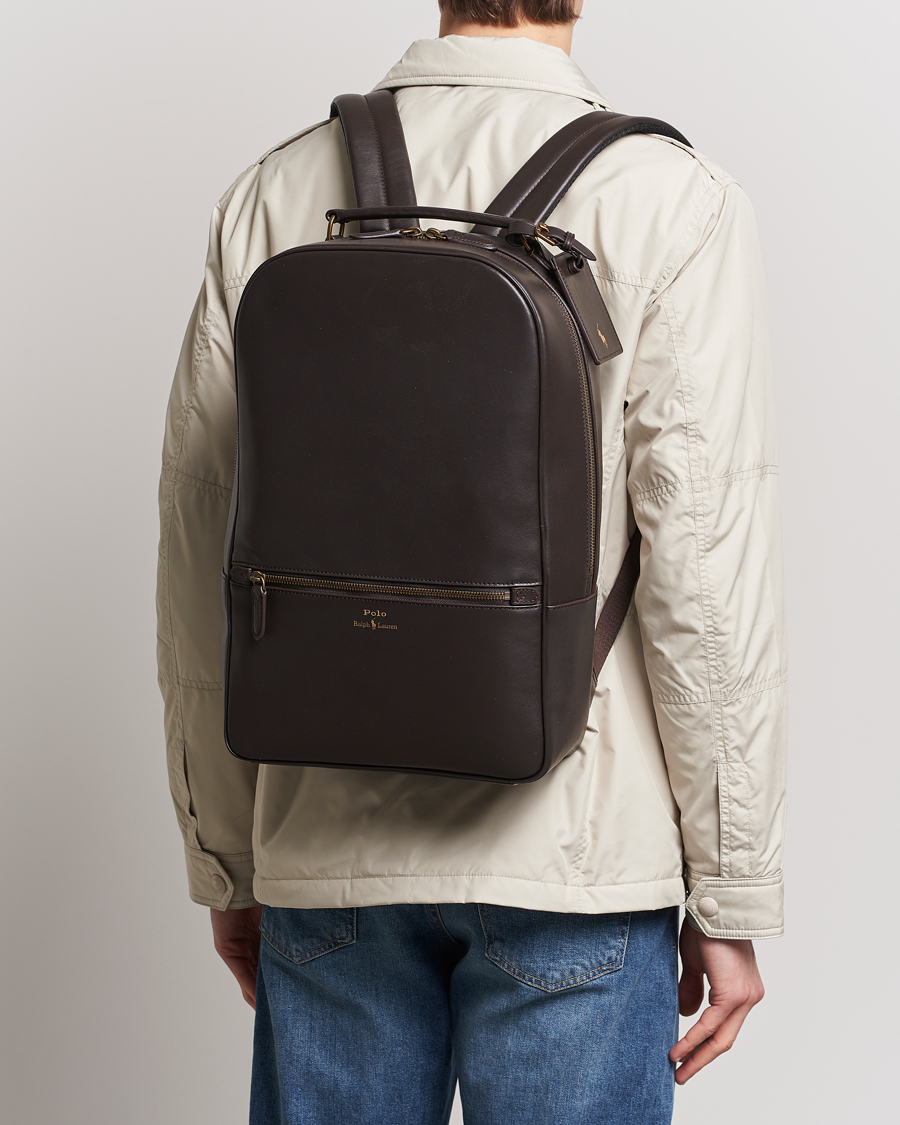 Herre | Rygsække | Polo Ralph Lauren | Leather Backpack Dark Brown