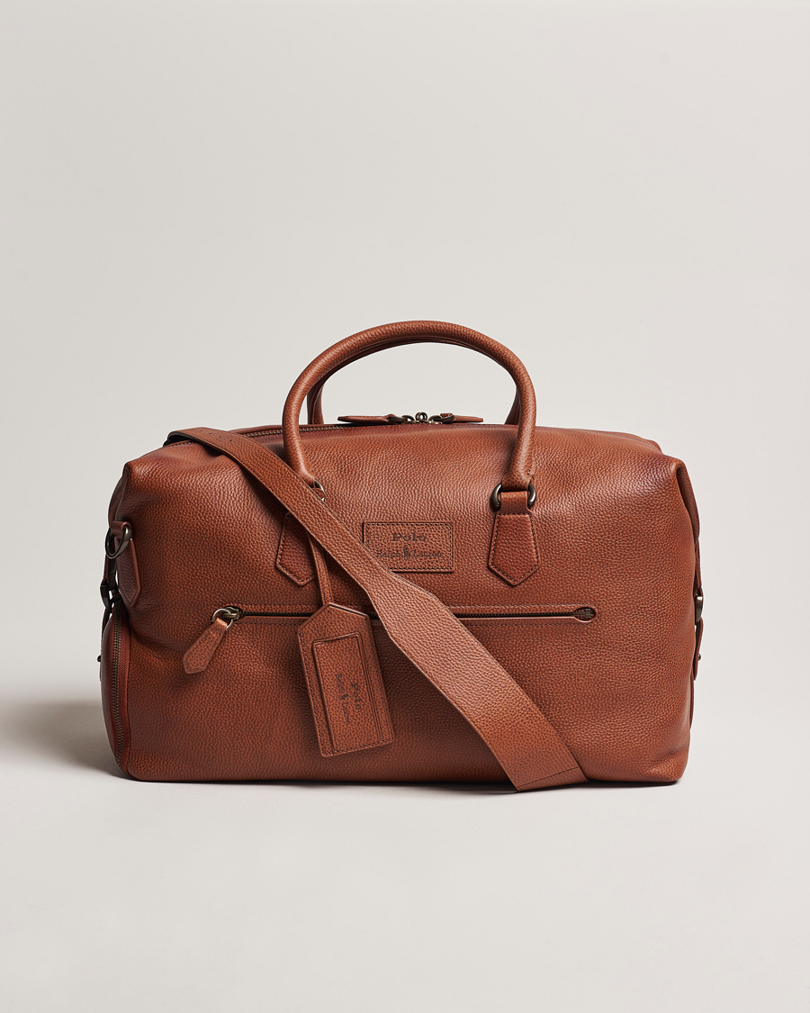 Herre | Polo Ralph Lauren Pebble Leather Duffle Bag Saddle Brown | Polo Ralph Lauren | Pebble Leather Duffle Bag Saddle Brown