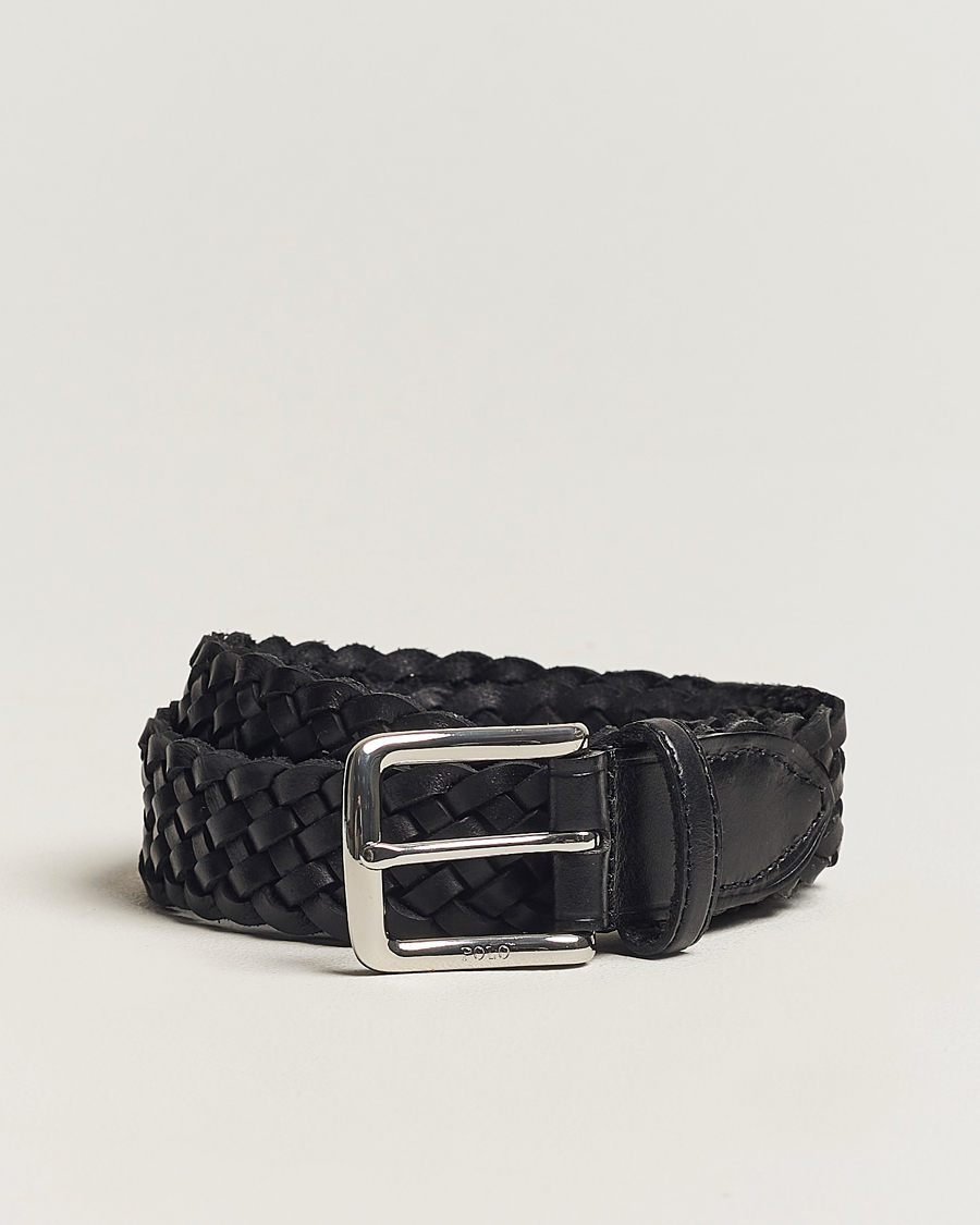 Herre | Polo Ralph Lauren Braided Leather Belt Black | Polo Ralph Lauren | Braided Leather Belt Black