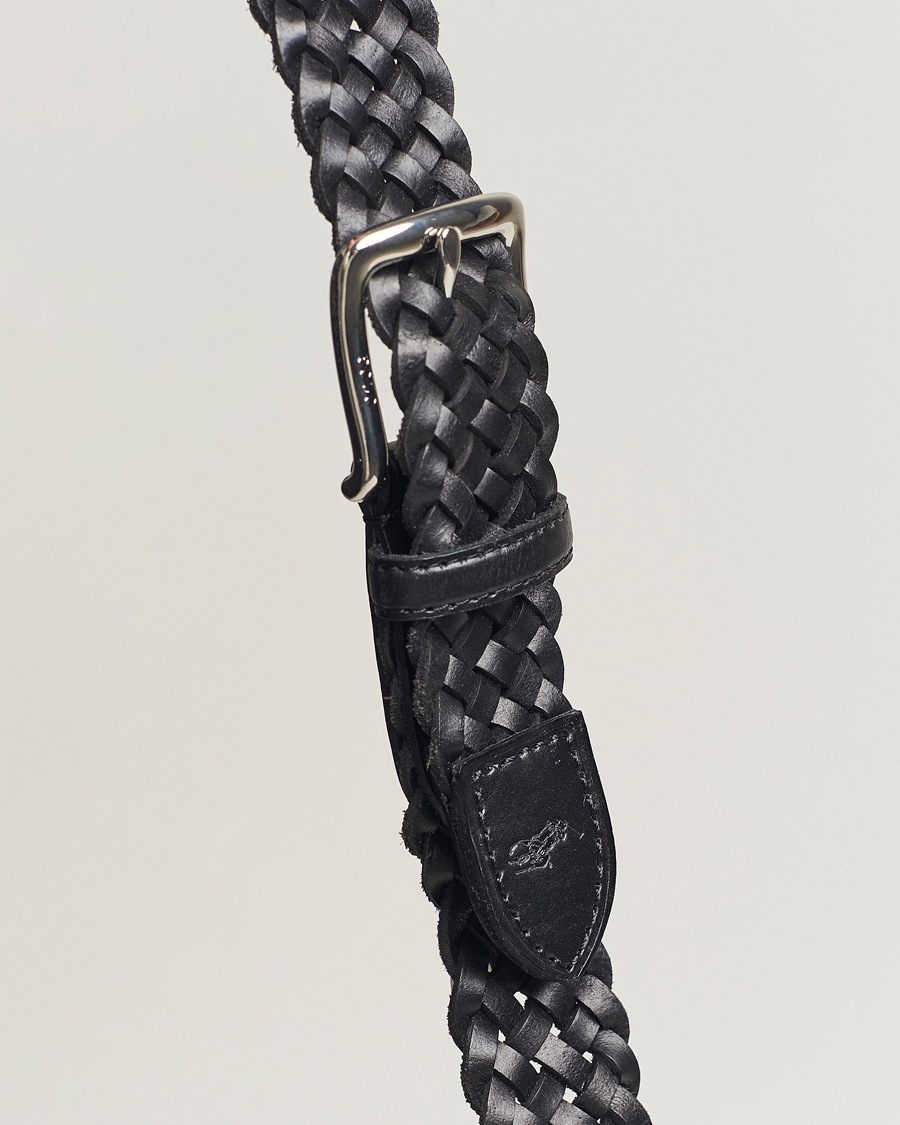 Herre | Polo Ralph Lauren Braided Leather Belt Black | Polo Ralph Lauren | Braided Leather Belt Black