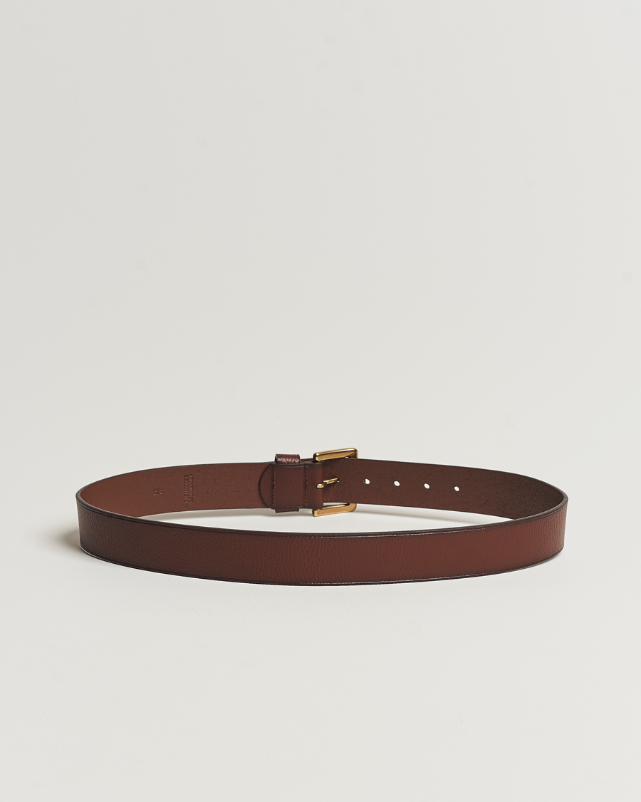 Herre | Glatte bælter | Polo Ralph Lauren | Pebbled Leather Belt Brown