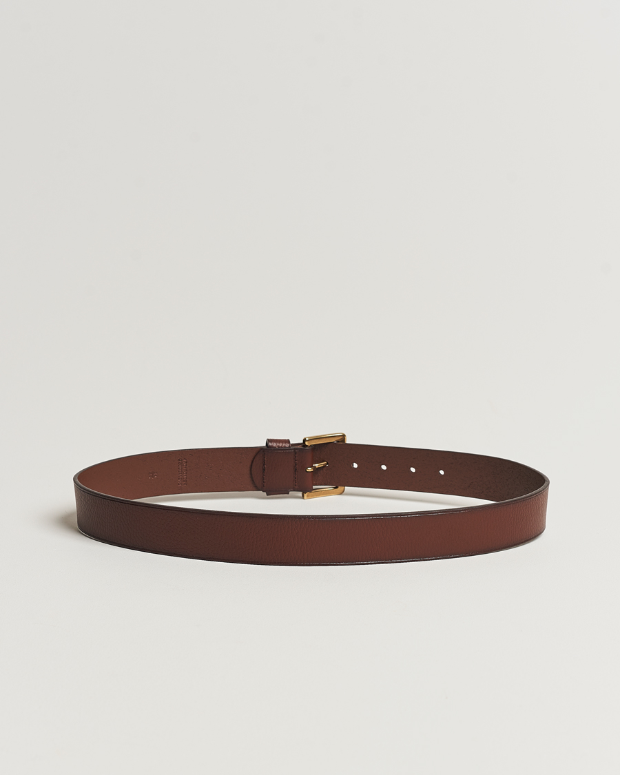 Herre | Polo Ralph Lauren Pebbled Leather Belt Brown | Polo Ralph Lauren | Pebbled Leather Belt Brown