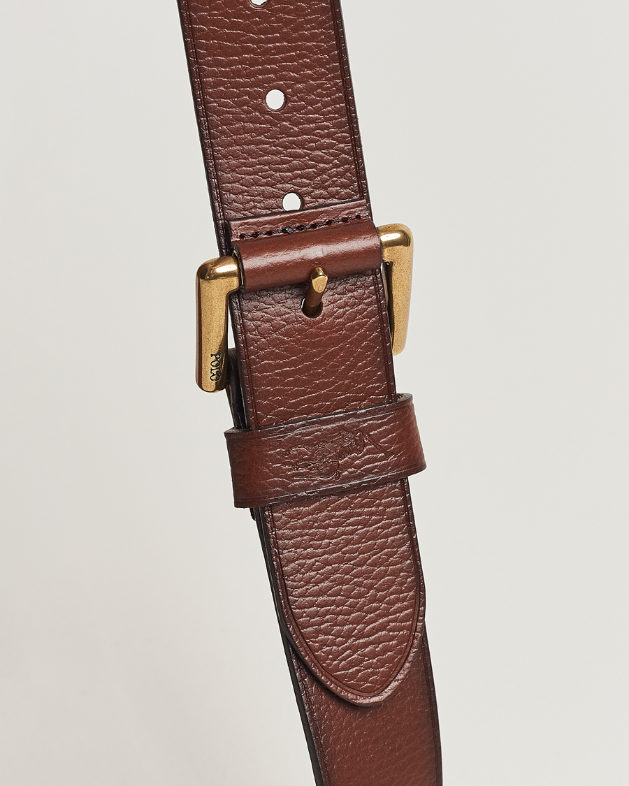 Herre | Polo Ralph Lauren Pebbled Leather Belt Brown | Polo Ralph Lauren | Pebbled Leather Belt Brown