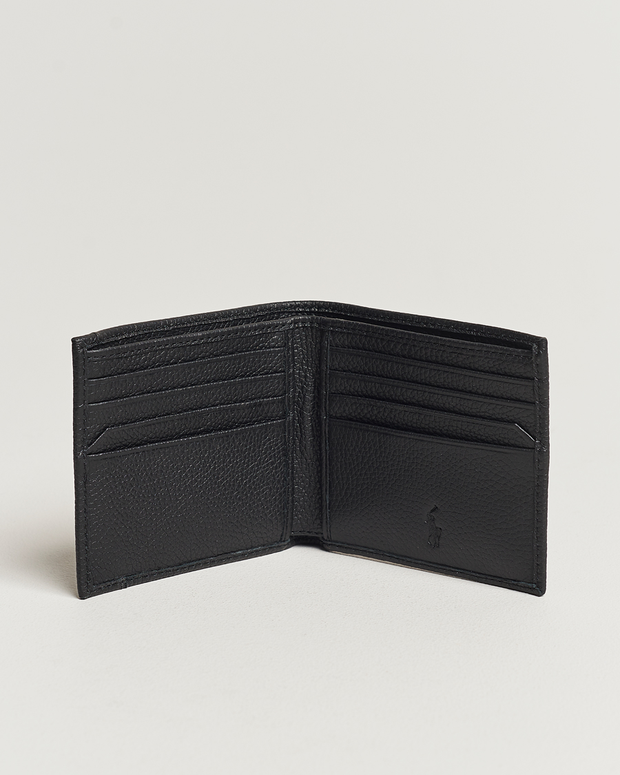Herre | Vanlige lommebøker | Polo Ralph Lauren | Pebbled Leather Billfold Wallet Black