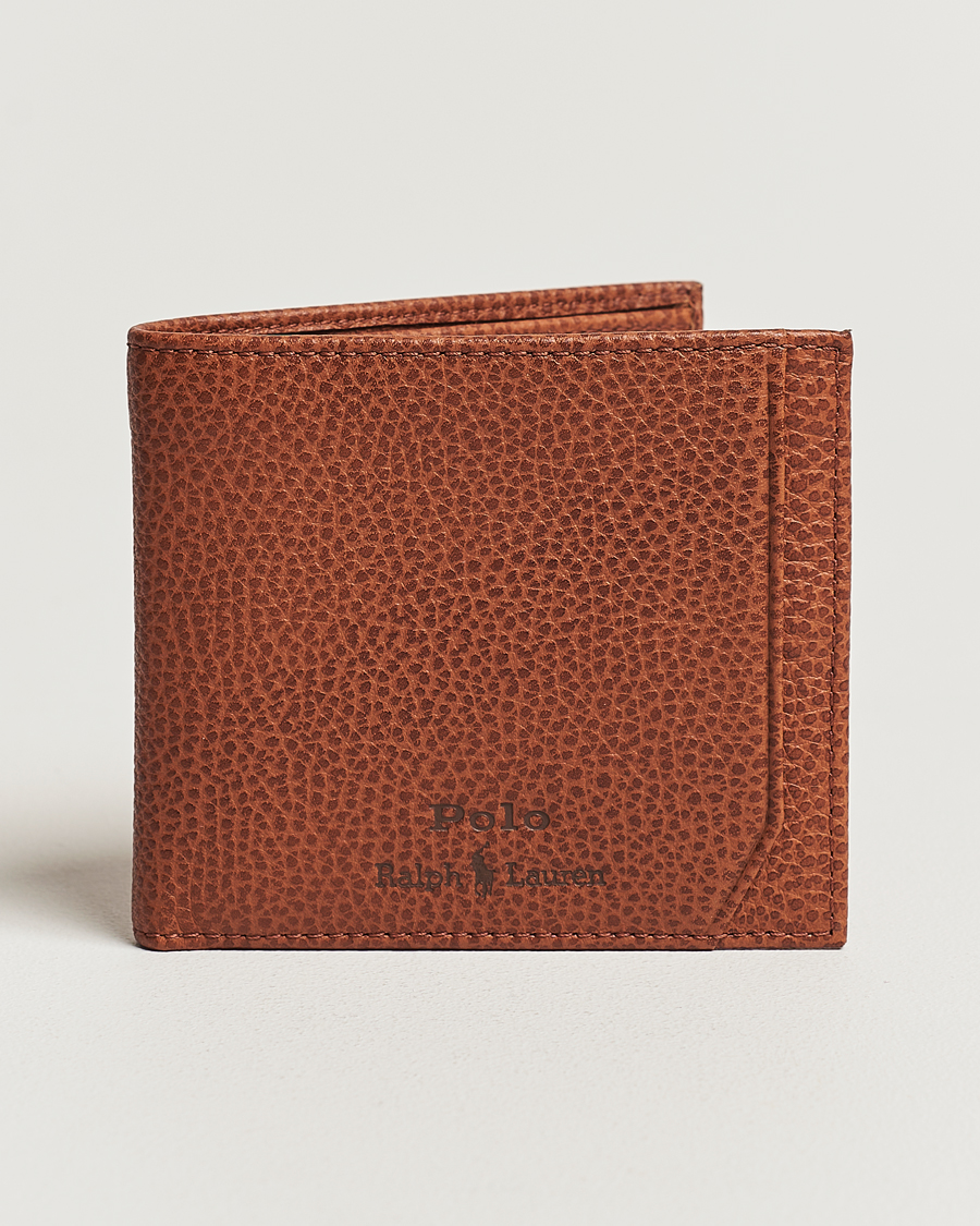 Herre |  | Polo Ralph Lauren | Pebbled Leather Billfold Wallet Saddle Brown