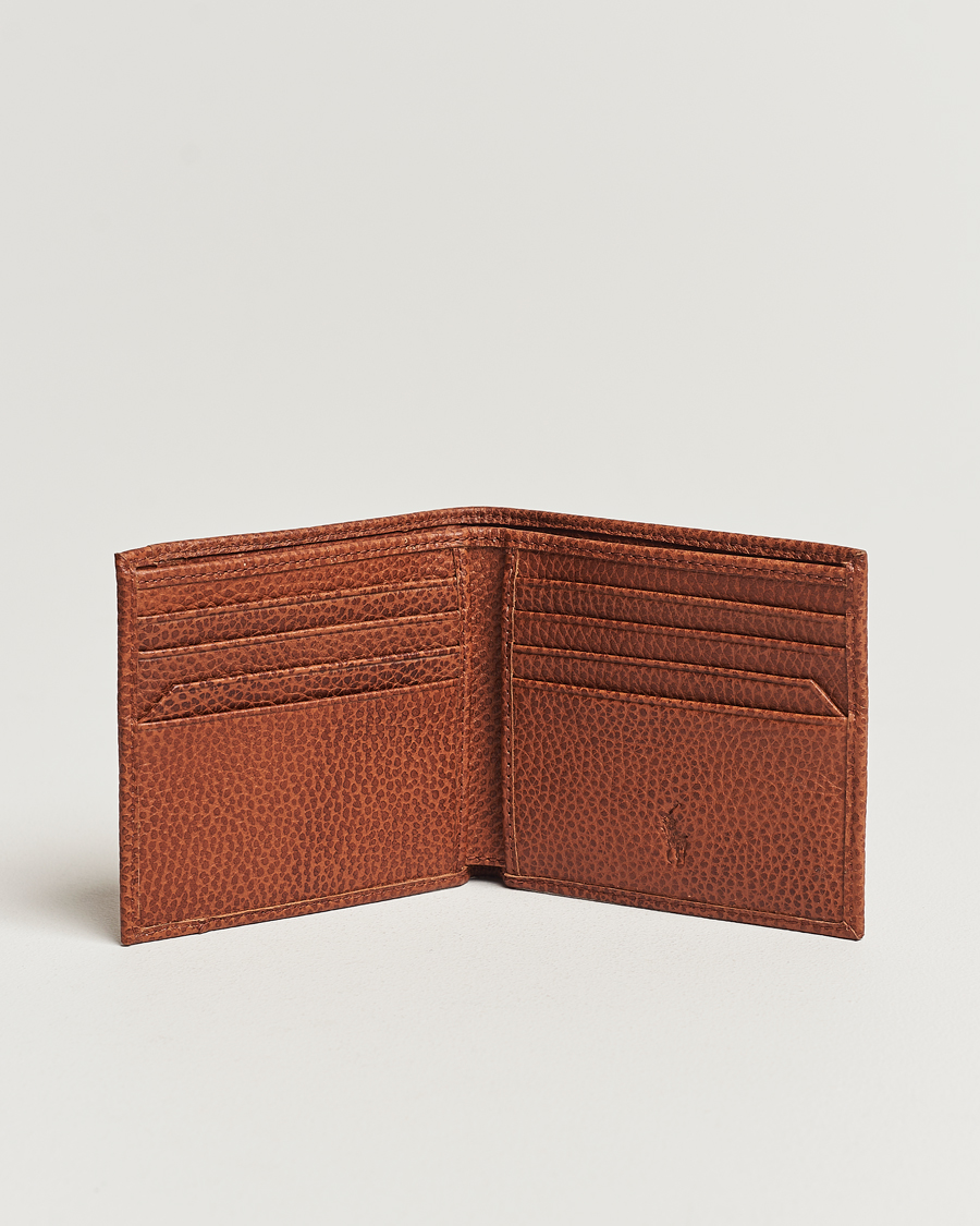 Herre | Vanlige lommebøker | Polo Ralph Lauren | Pebbled Leather Billfold Wallet Saddle Brown