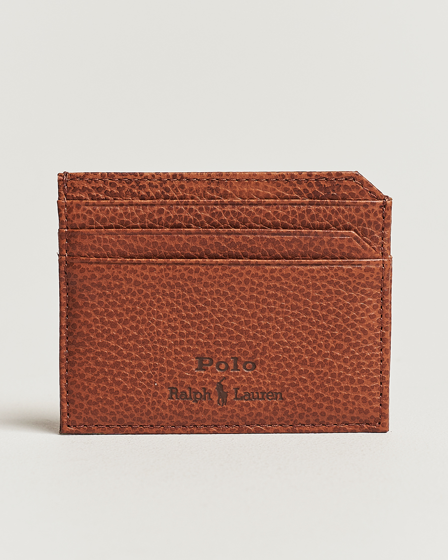 Herre | Assesoarer | Polo Ralph Lauren | Pebbled Leather Credit Card Holder Saddle Brown