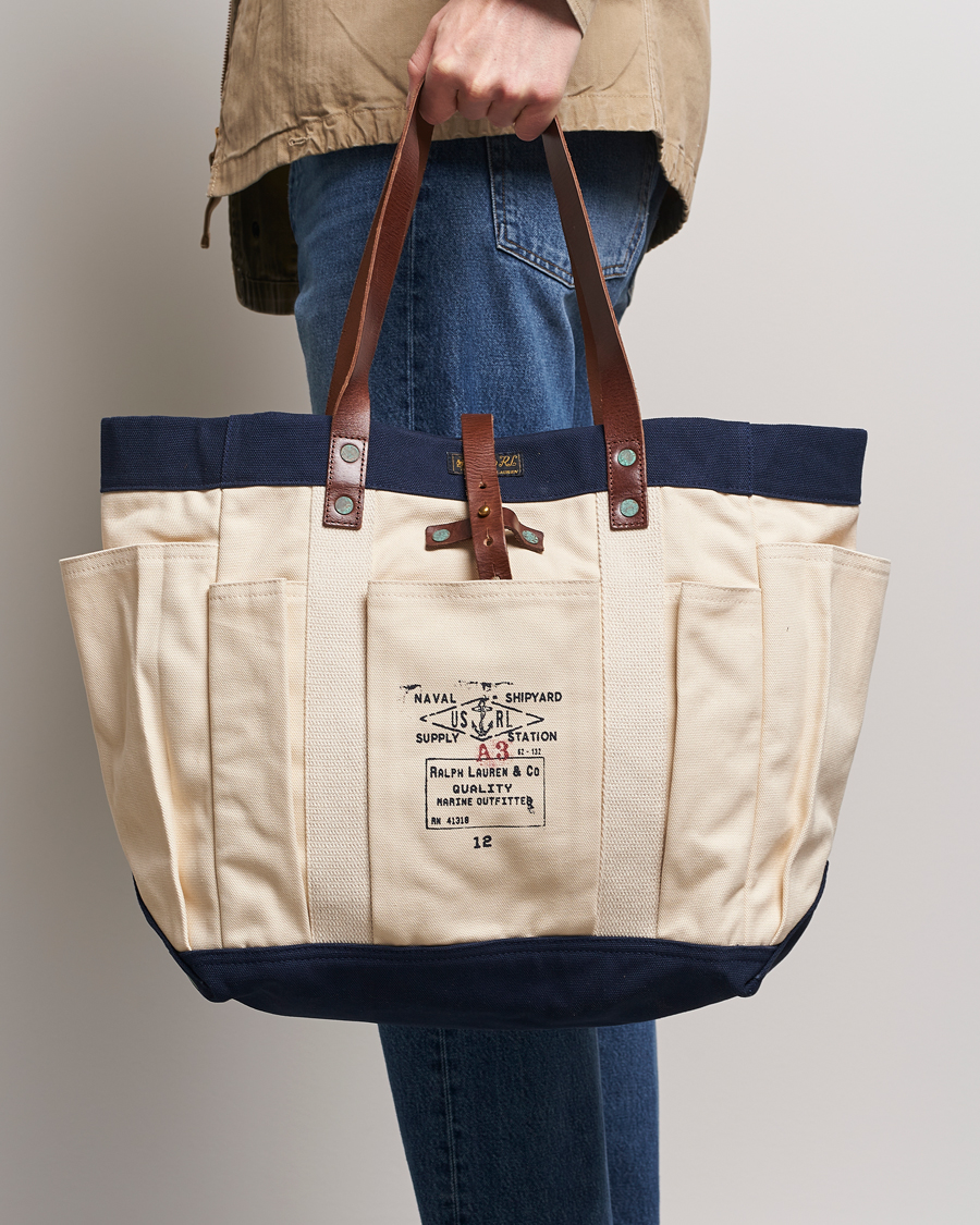 Herre | Tote bags | Polo Ralph Lauren | Canvas Totebag Cream/Aviator Navy