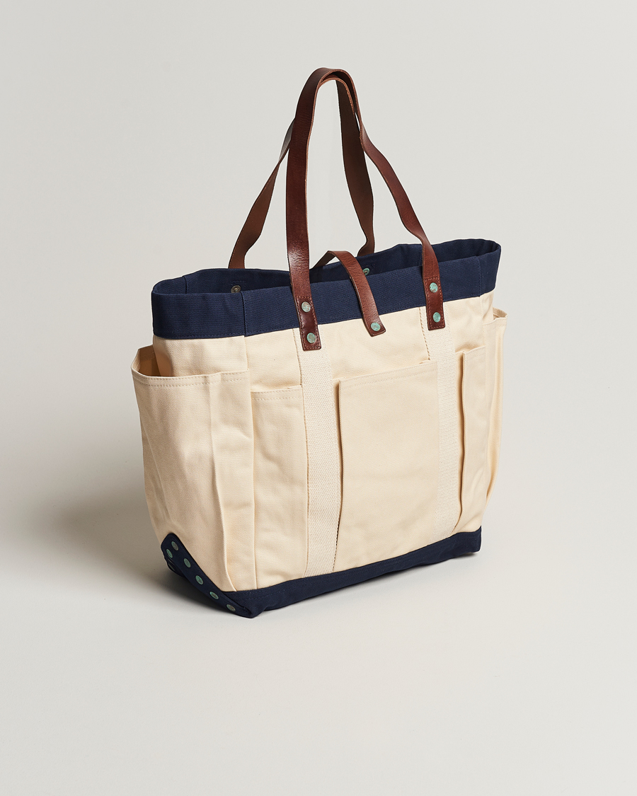 Herre | Polo Ralph Lauren Canvas Totebag Cream/Aviator Navy | Polo Ralph Lauren | Canvas Totebag Cream/Aviator Navy