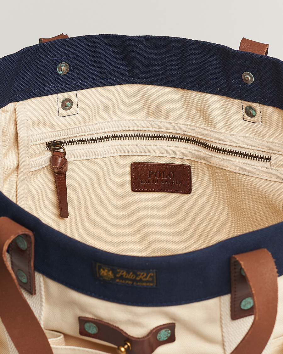 Herre | Polo Ralph Lauren Canvas Totebag Cream/Aviator Navy | Polo Ralph Lauren | Canvas Totebag Cream/Aviator Navy