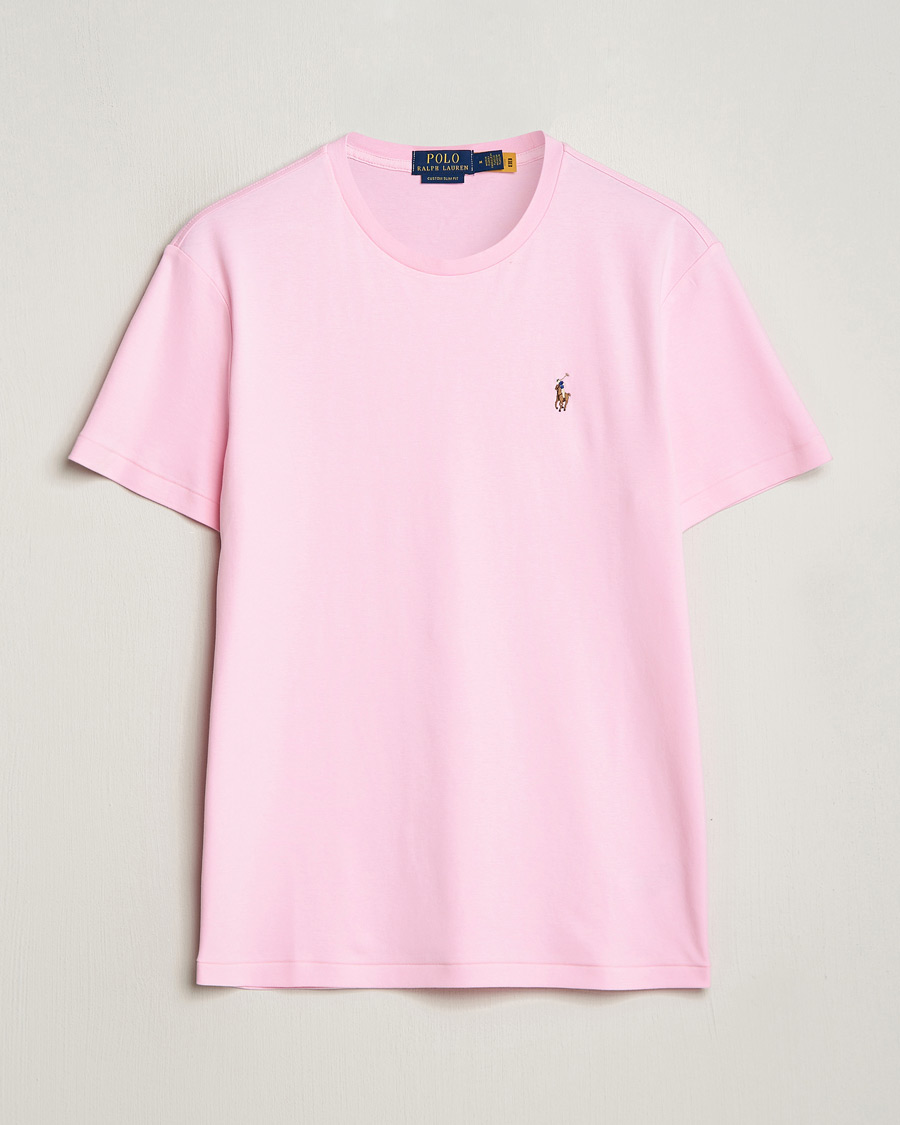 Herre | T-Shirts | Polo Ralph Lauren | Luxury Pima Cotton Crew Neck T-Shirt Caramel Pink