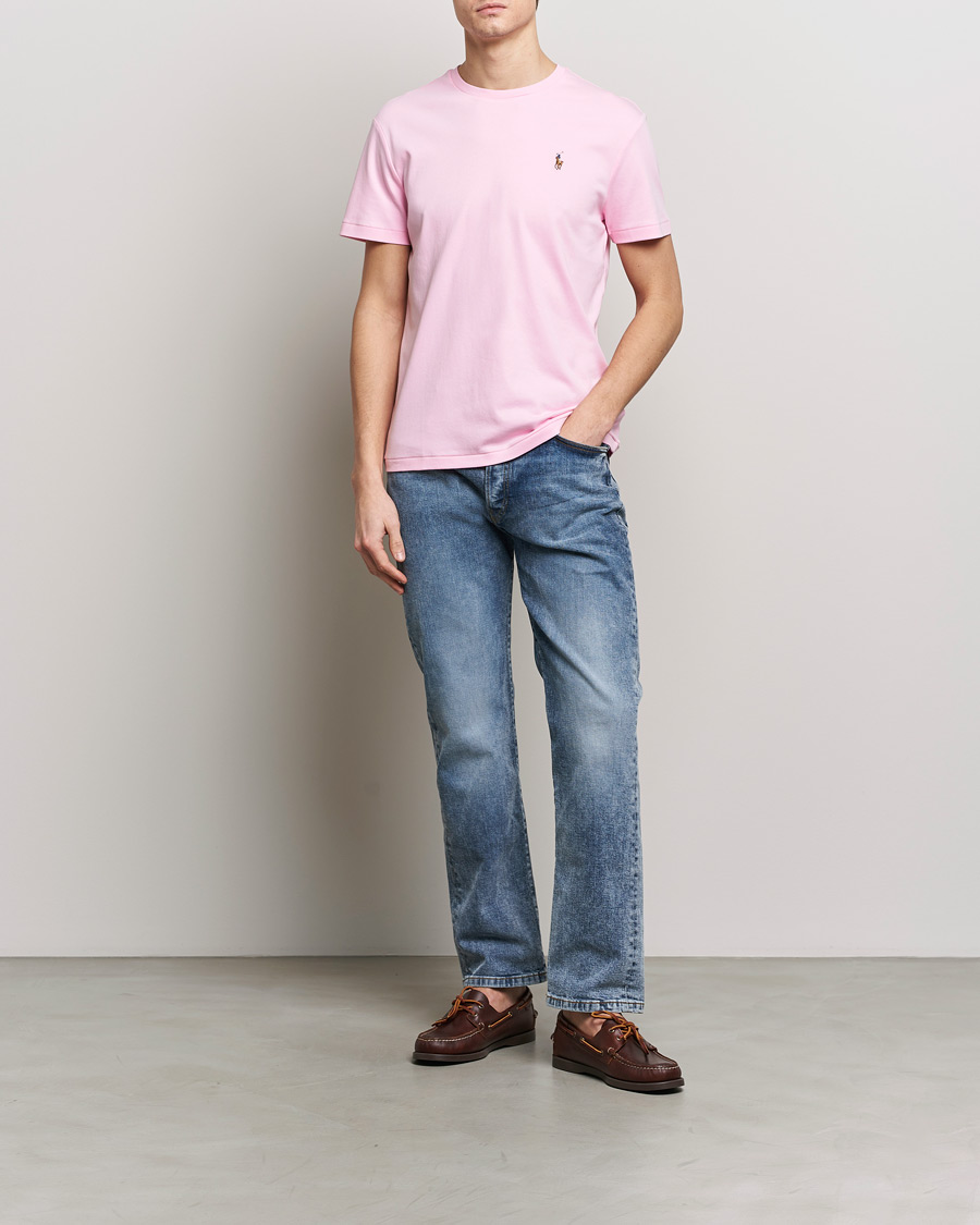 Herre | T-Shirts | Polo Ralph Lauren | Luxury Pima Cotton Crew Neck T-Shirt Caramel Pink