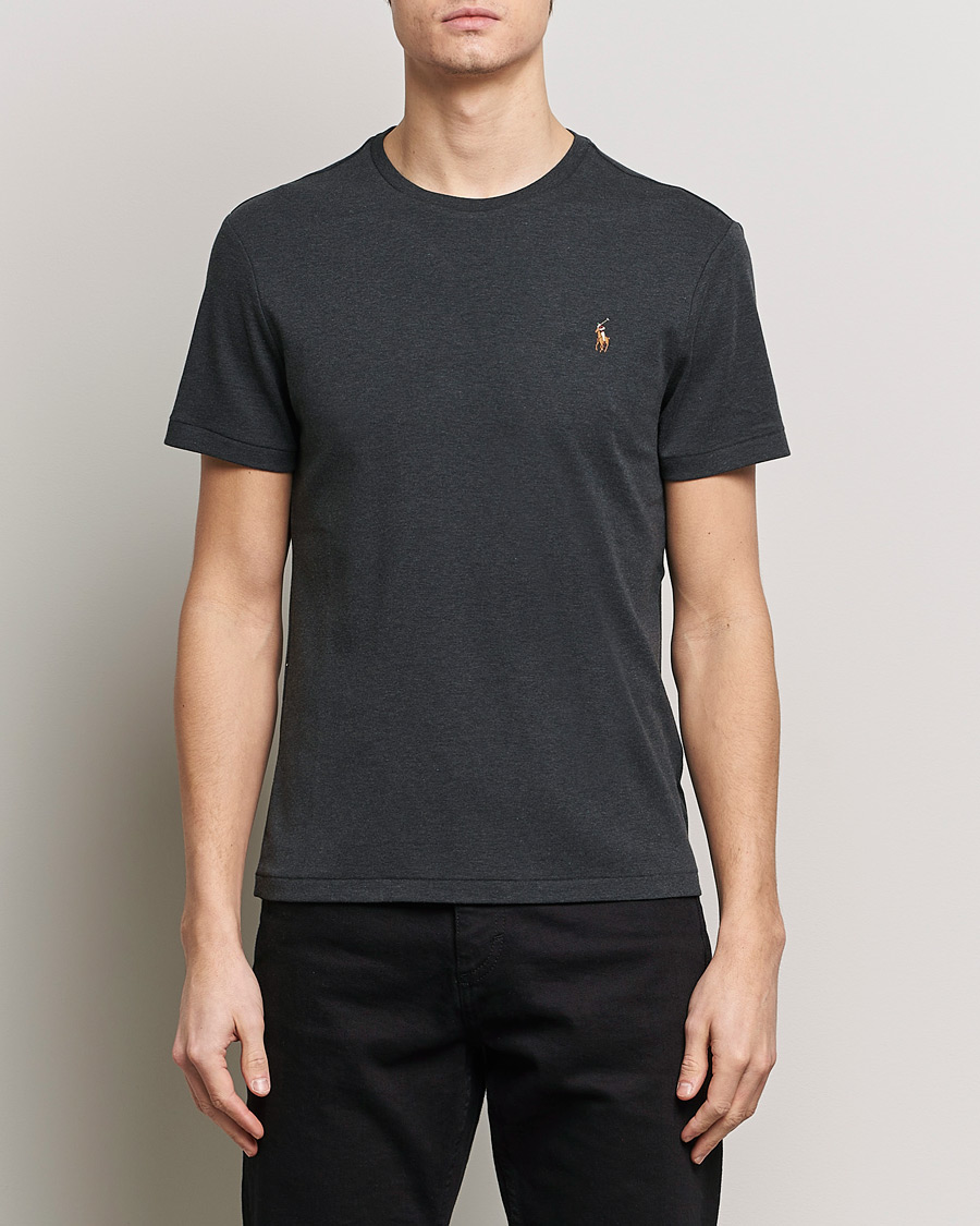 Herre | Sorte t-shirts | Polo Ralph Lauren | Luxury Pima Cotton Crew Neck T-Shirt Black Heather