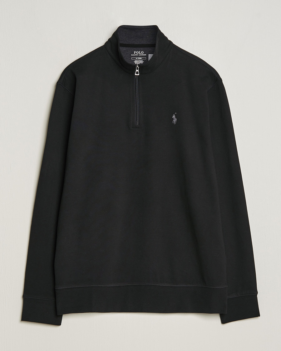 Herre | Trøjer | Polo Ralph Lauren | Double Knit Half-Zip Sweater Polo Black