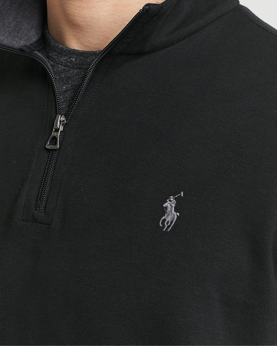 Herre | Trøjer | Polo Ralph Lauren | Double Knit Half-Zip Sweater Polo Black