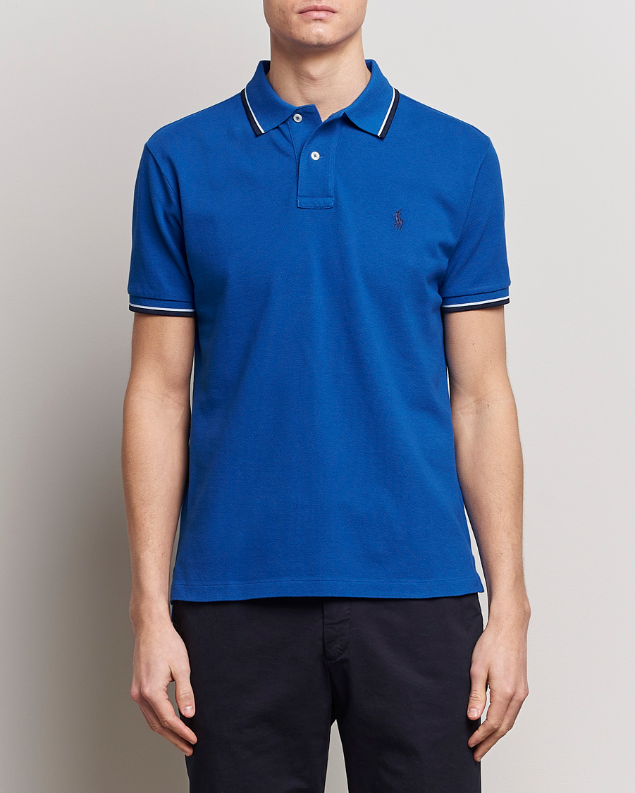 Herre | Polotrøjer | Polo Ralph Lauren | Custom Slim Fit Tipped Polo Heritage Blue