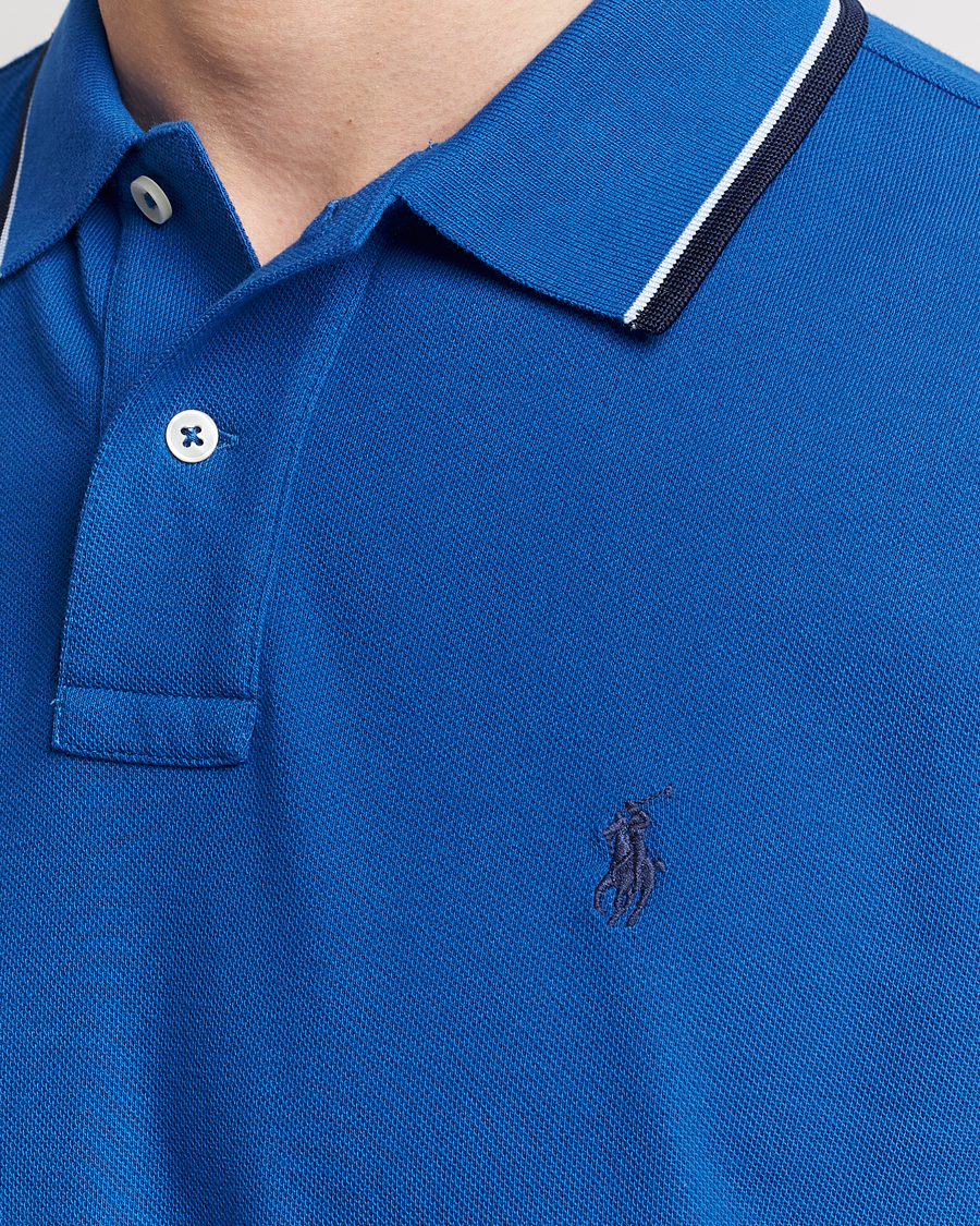 Herre | Polotrøjer | Polo Ralph Lauren | Custom Slim Fit Tipped Polo Heritage Blue