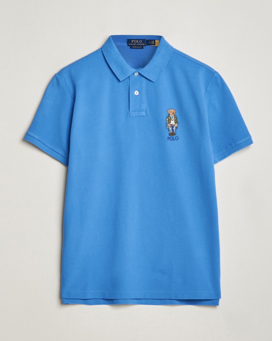 Herre | Polotrøjer | Polo Ralph Lauren | Custom Slim Fit Heritage Bear Polo New England Blue