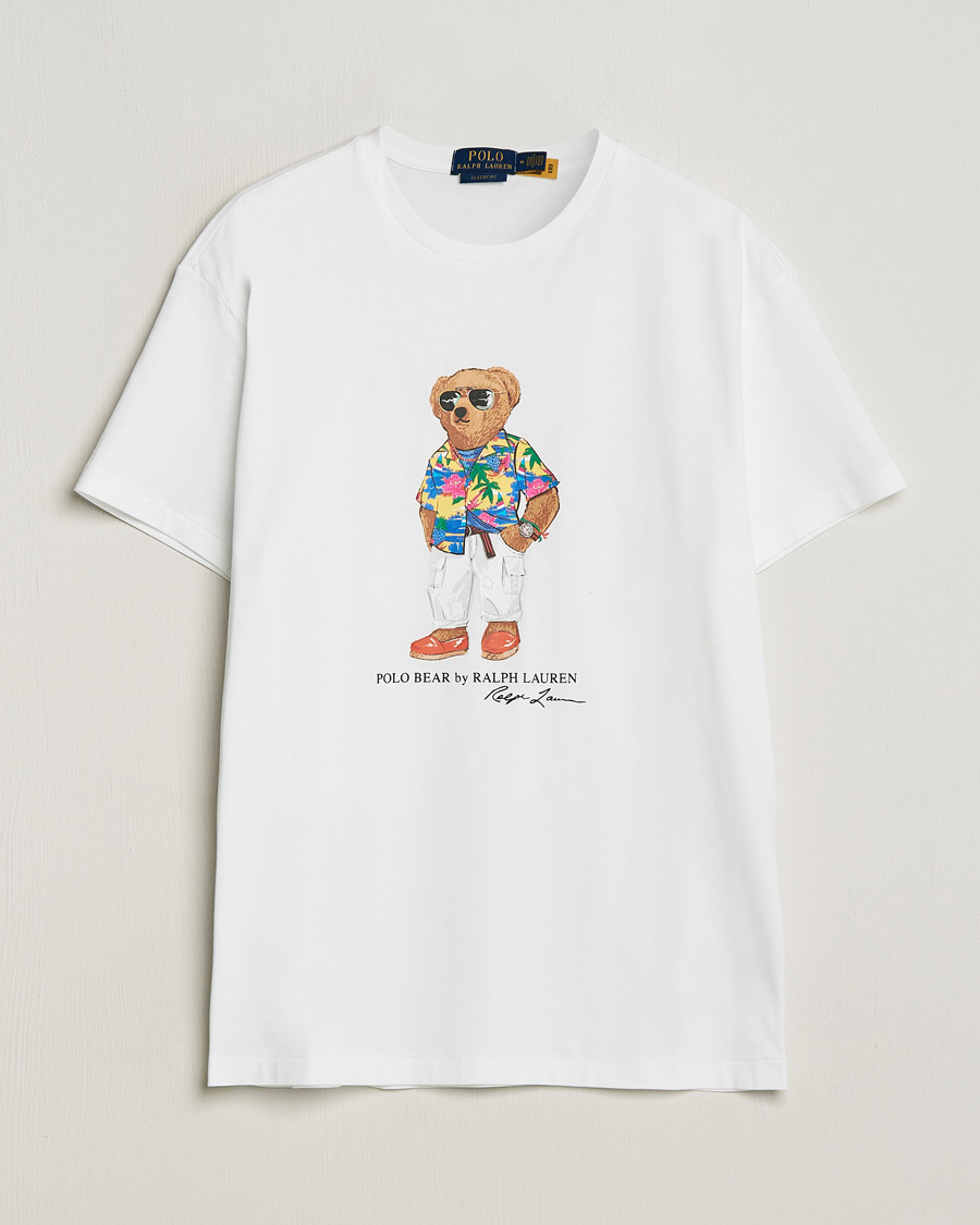 Herre | T-Shirts | Polo Ralph Lauren | Printed Bear Crew Neck T-Shirt White
