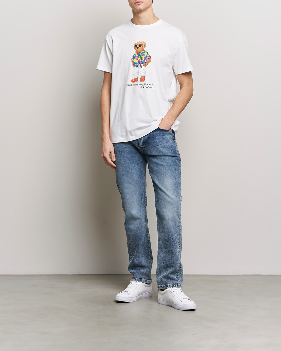 Herre | T-Shirts | Polo Ralph Lauren | Printed Bear Crew Neck T-Shirt White