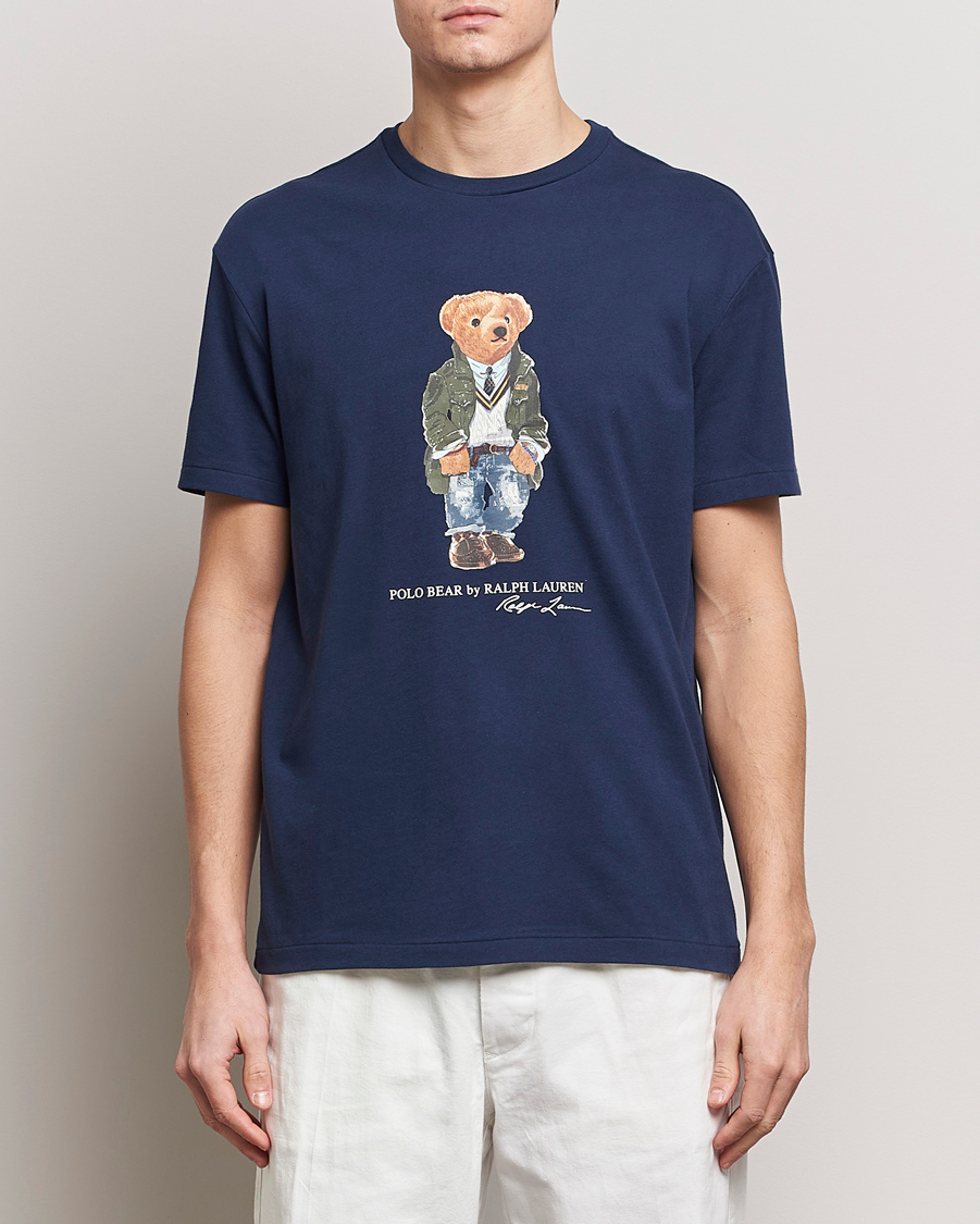 Herre |  | Polo Ralph Lauren | Printed Bear Crew Neck T-Shirt Newport Navy