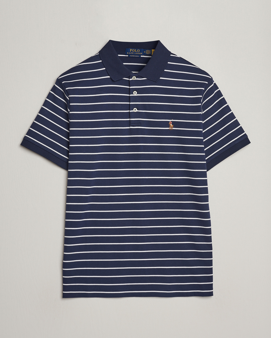 Herre | Polotrøjer | Polo Ralph Lauren | Luxury Pima Cotton Striped Polo Refined Navy/White