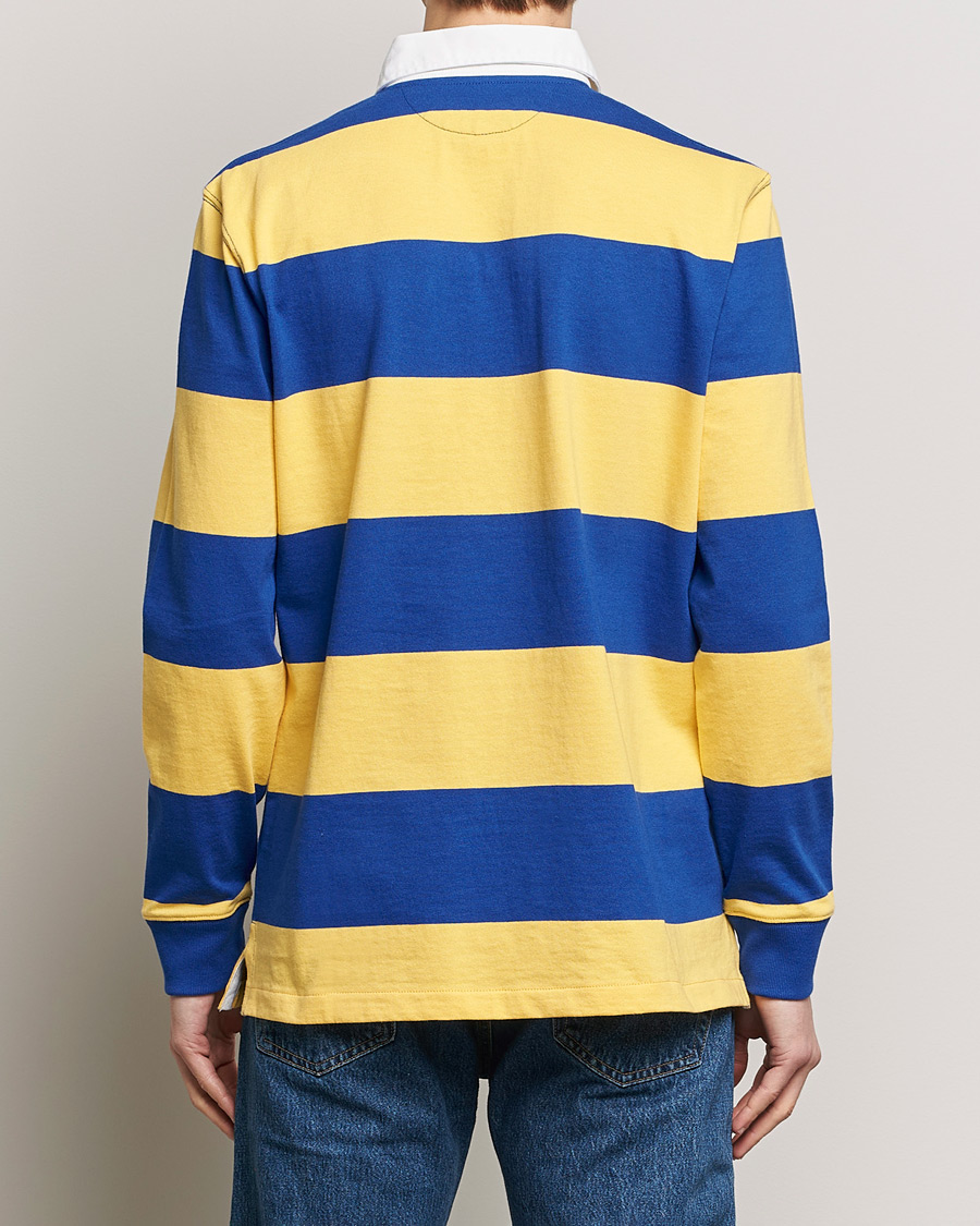 Herre | Trøjer | Polo Ralph Lauren | Jersey Striped Rugger Chrome Yellow/Cruise Royal