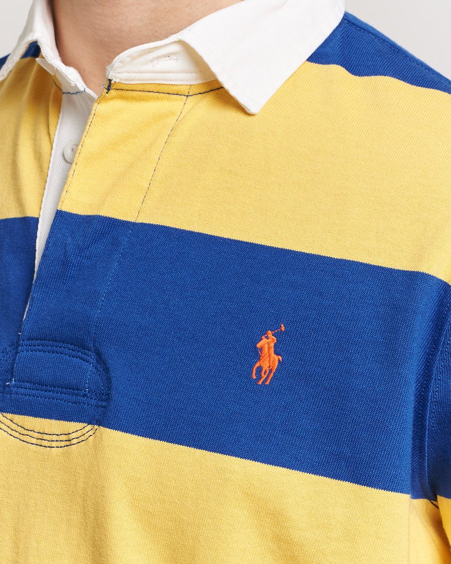 Herre | Trøjer | Polo Ralph Lauren | Jersey Striped Rugger Chrome Yellow/Cruise Royal