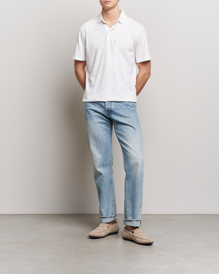 Herre | Polotrøjer | Polo Ralph Lauren | Cotton/Linen Polo Shirt White