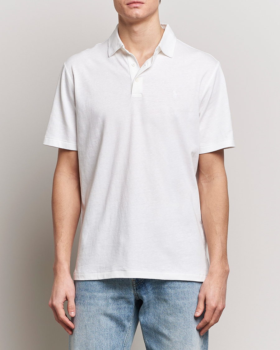 Herre | Kortærmede polotrøjer | Polo Ralph Lauren | Cotton/Linen Polo Shirt White