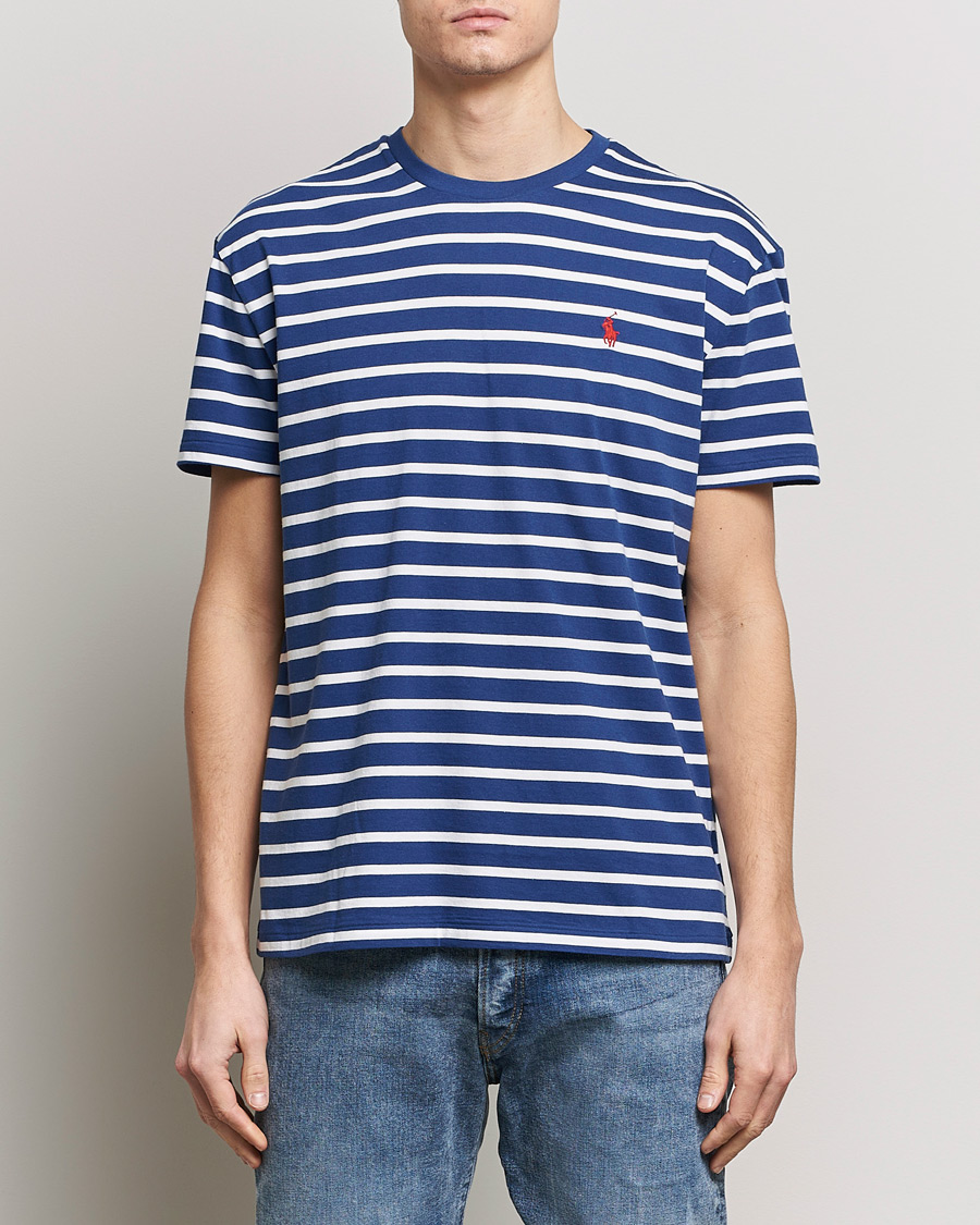 Herre | Kortærmede t-shirts | Polo Ralph Lauren | Crew Neck Striped T-Shirt Beach Royal/White
