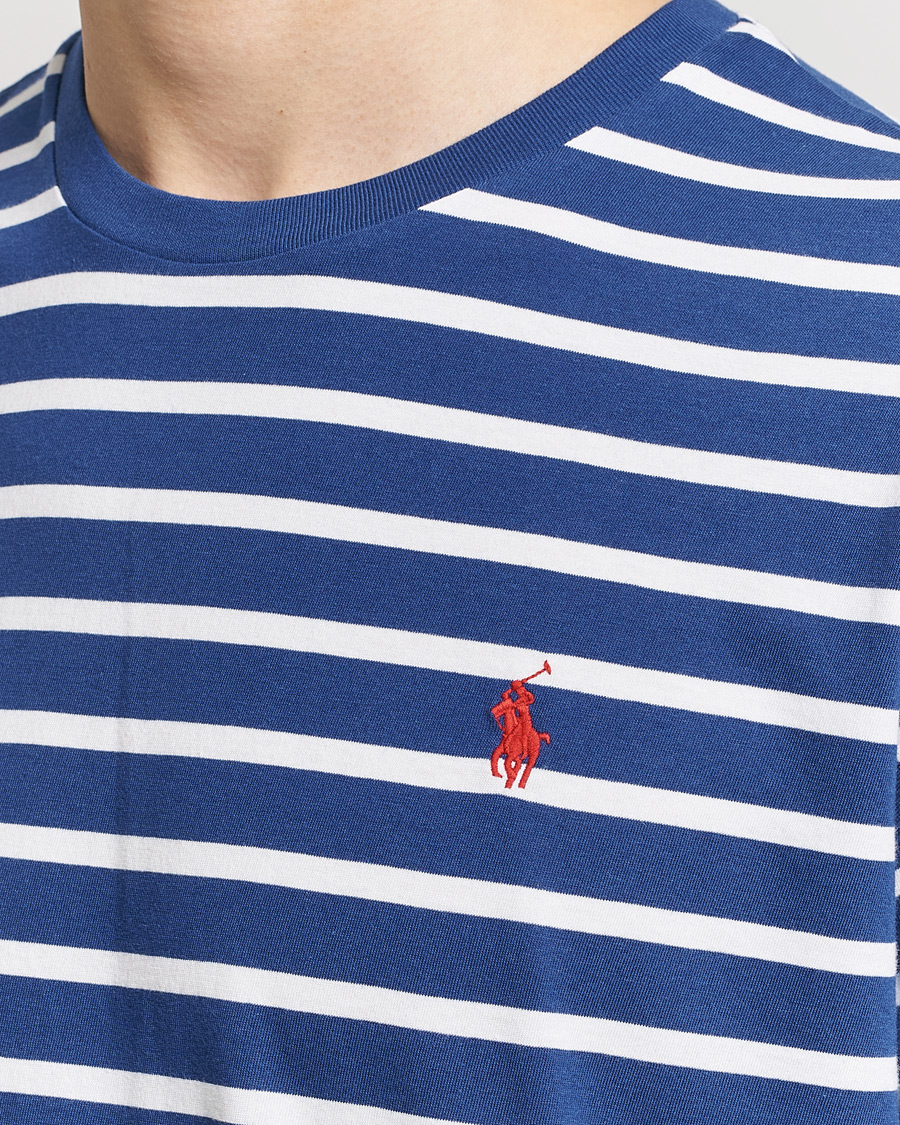 Herre | T-Shirts | Polo Ralph Lauren | Crew Neck Striped T-Shirt Beach Royal/White