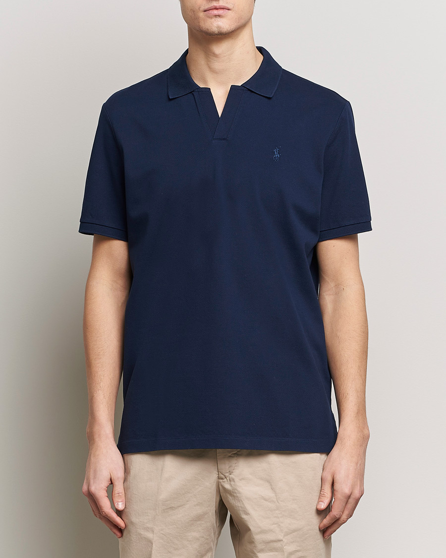 Herre | Kortærmede polotrøjer | Polo Ralph Lauren | Classic Fit Open Collar Stretch Polo Refined Navy