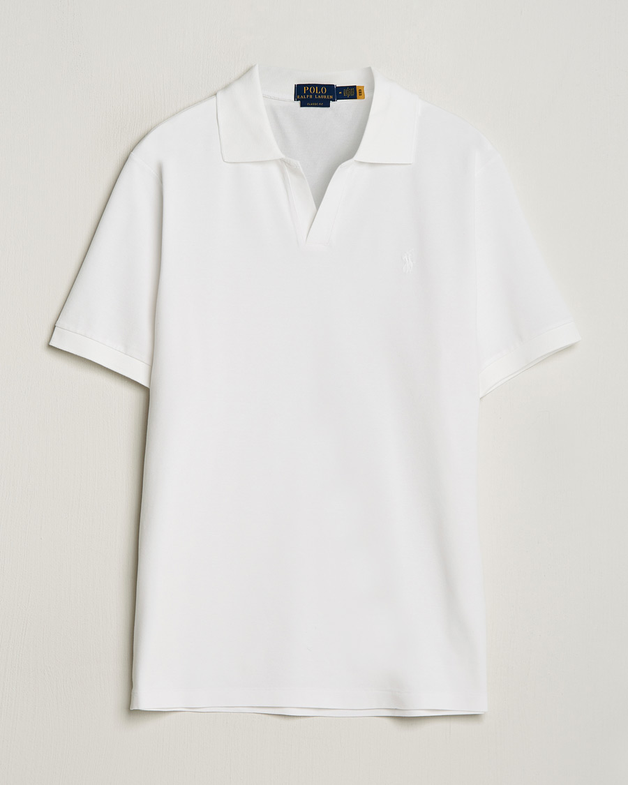 Herre | Polotrøjer | Polo Ralph Lauren | Classic Fit Open Collar Stretch Polo White
