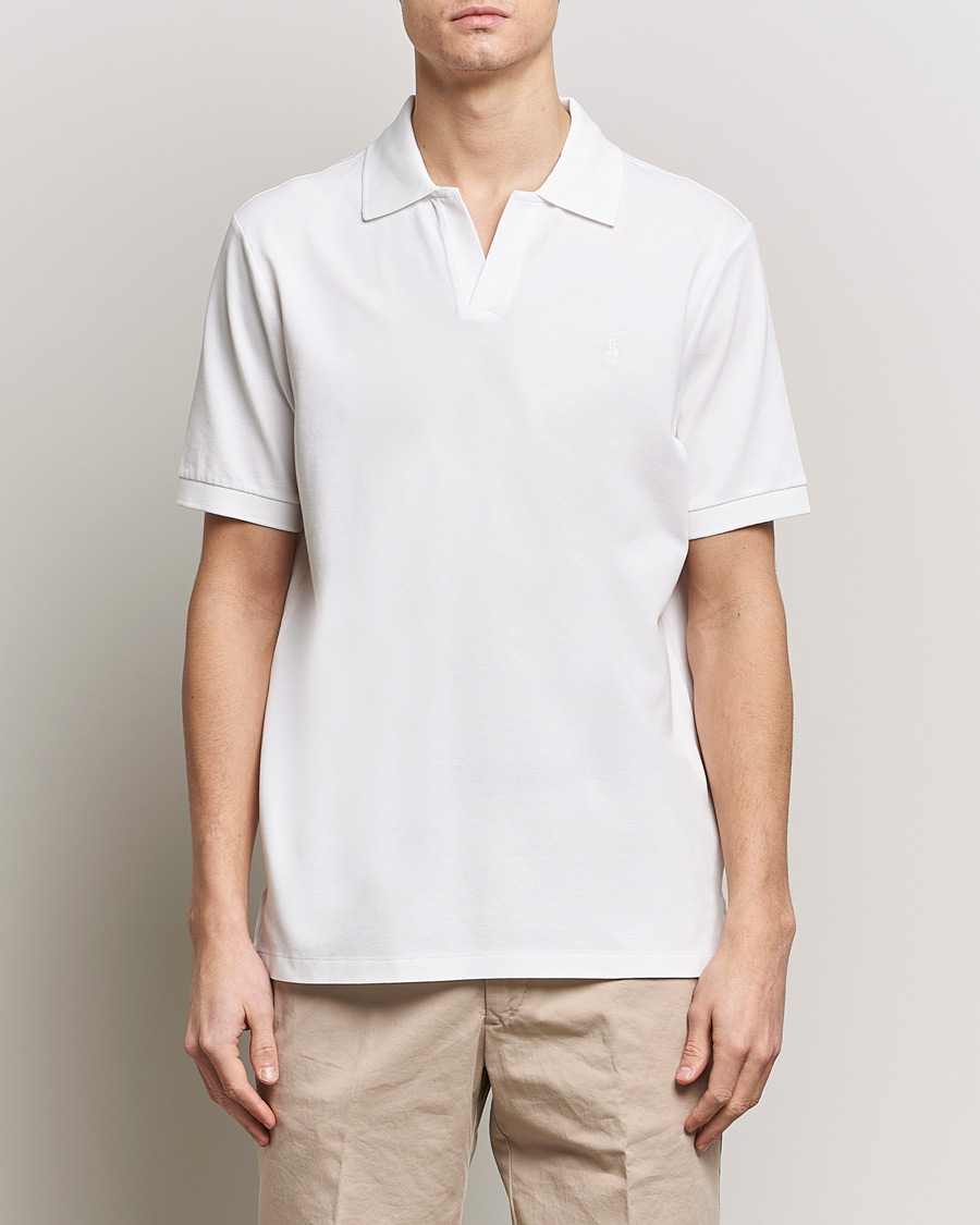 Herre | Polotrøjer | Polo Ralph Lauren | Classic Fit Open Collar Stretch Polo White