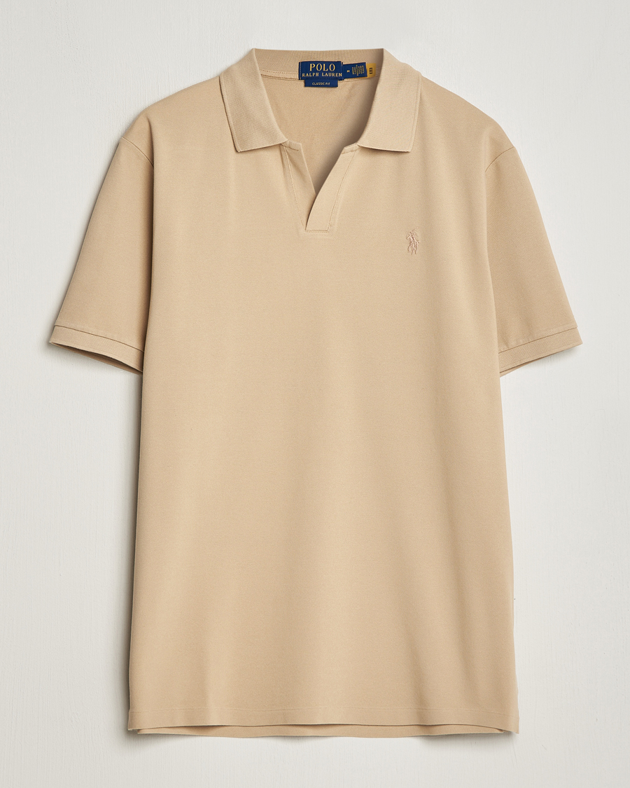 Herre | Polotrøjer | Polo Ralph Lauren | Classic Fit Open Collar Stretch Polo Beige