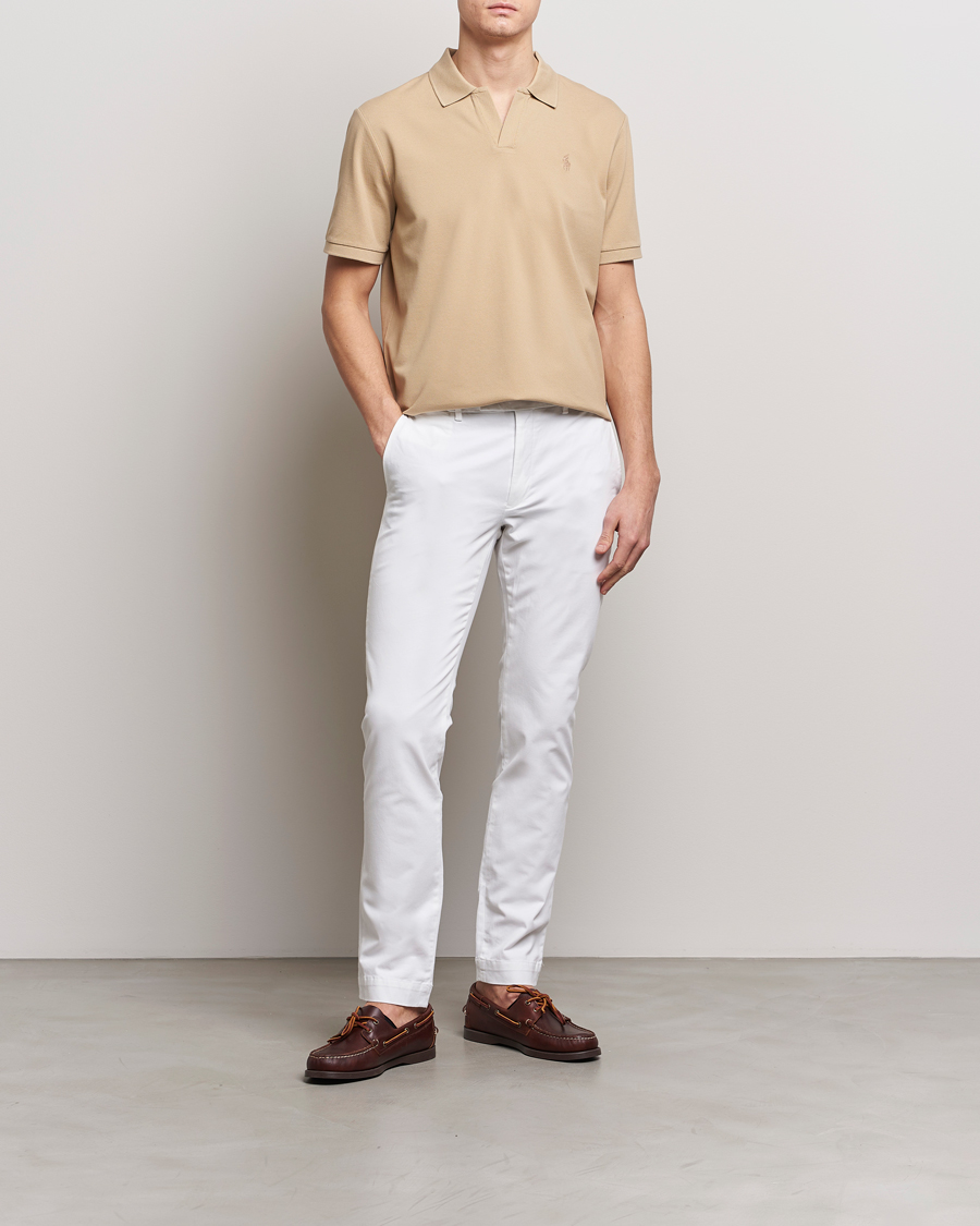 Herre | Polotrøjer | Polo Ralph Lauren | Classic Fit Open Collar Stretch Polo Beige